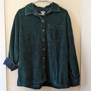LL Bean Comfort Corduroy Big Shirt Flannel Lined